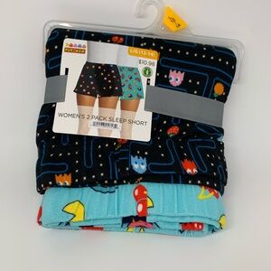 Pac Man Women's 2 Pack Sleep Shorts with Retro Game Design
